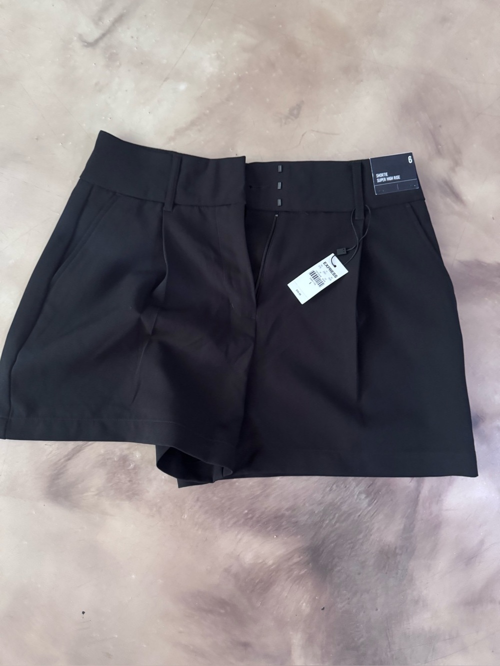 Express Black High-Waist Tailored Shorts